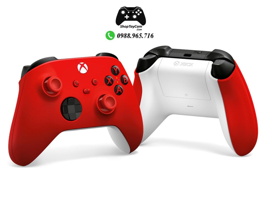 Tay Cầm Xbox One X / Xbox Seri X Chính Hãng Màu Đỏ Pulse Red + Cáp Cable USB Chơi Game Tối Ưu Cho FO4 / FIFA / PC | TOP BÁN CHẠY