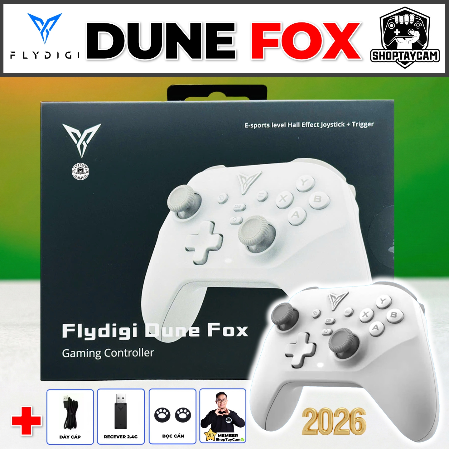 Tay Cầm Flydigi Dune Fox Chính Hãng Không Dây 2.4G, Hall Effect Chơi FO4 FC ONLINE, PC, LAPTOP, Steam, Mobile - MỚI 2026