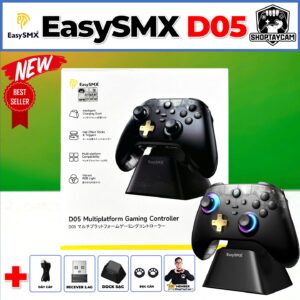 Tay Cầm EasySMX D05 Chính Hãng Không Dây 2.4G, 1000Hz, Hall Effect, Led RGB Chơi FCO, PC, IOS, Android, Switch