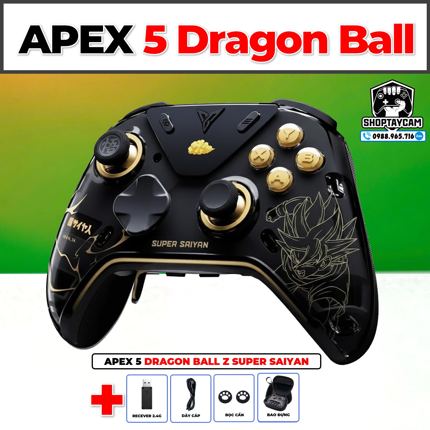 Tay Cầm Flydigi APEX 5 DRAGON BALL Z SUPER SAIYAN - APEX 5 Dragon Ball Z Super Saiyan