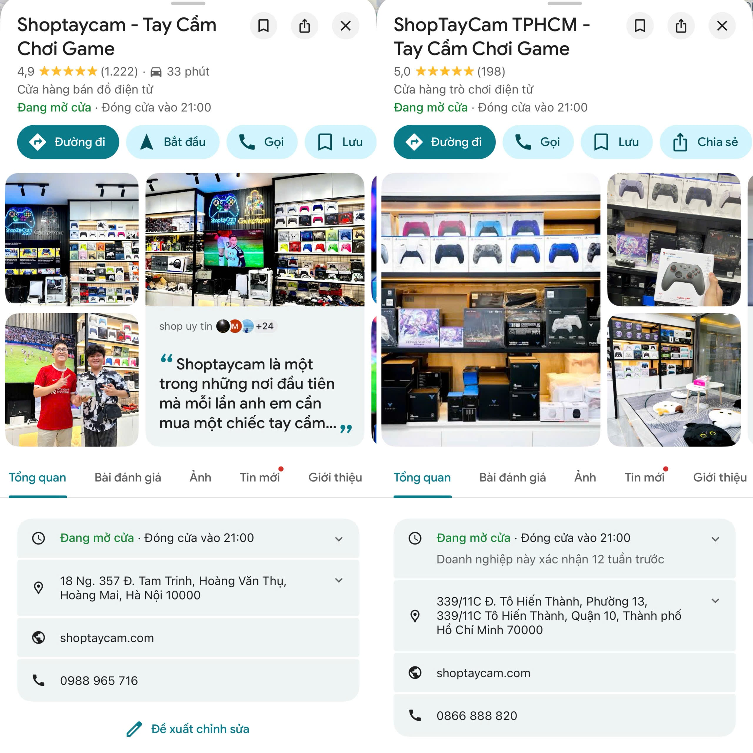 Địa Chỉ ShopTayCam Tại Hà Nội Và TPHCM