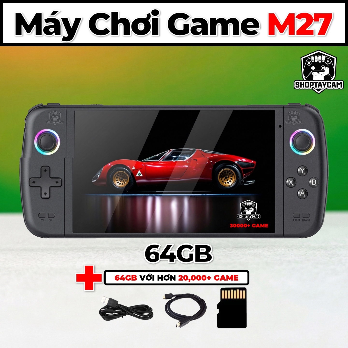 Máy Chơi Game M27 – Máy Chơi Game Cầm Tay M27 PSP RETRO Bản 64GB Với 20.000 Game PS1 PSP MAME NES NDS – MÀU ĐEN Máy Chơi Game M27 – Máy Chơi Game Cầm Tay M27 PSP RETRO Bản 64GB Với 20.000 Game PS1 PSP MAME NES NDS – MÀU ĐEN