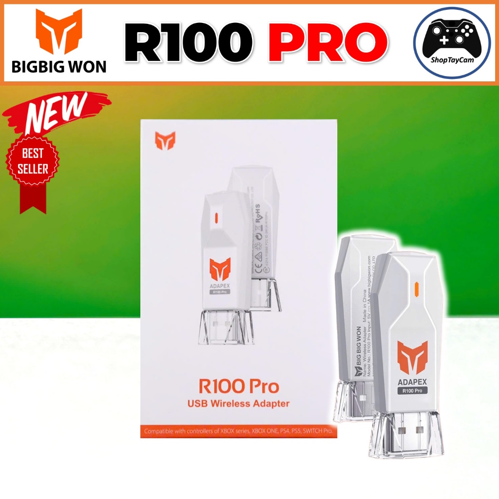 USB BIGBIG WON ADAPEX R100 Pro Wireless Adapter Cho Tay Cầm PS4, PS5 Xbox One S X, Pro Controller